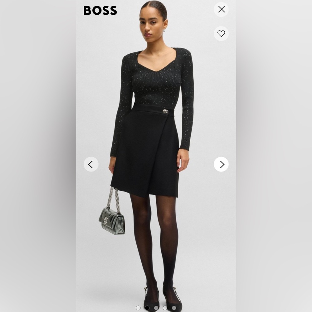 Boss RIBBED SWEATER WITH SEQUIN EMBELLISHMENTS